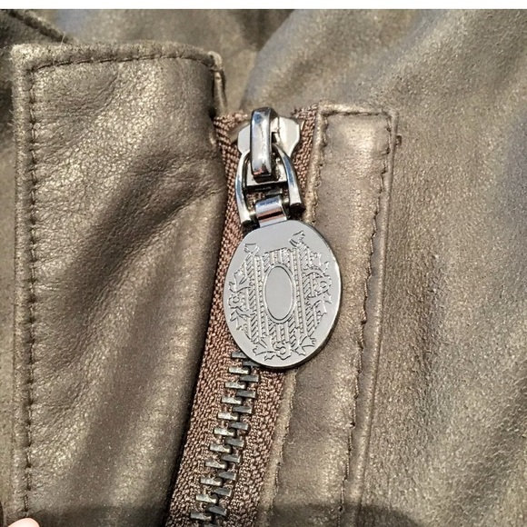 ❤️Elie Tahari Lambskin Leather Grey Drape Jacket - Picture 4 of 7